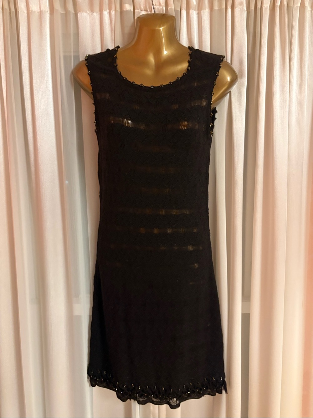 Christian Lacroix Sleeveless Crochet Shift Dress